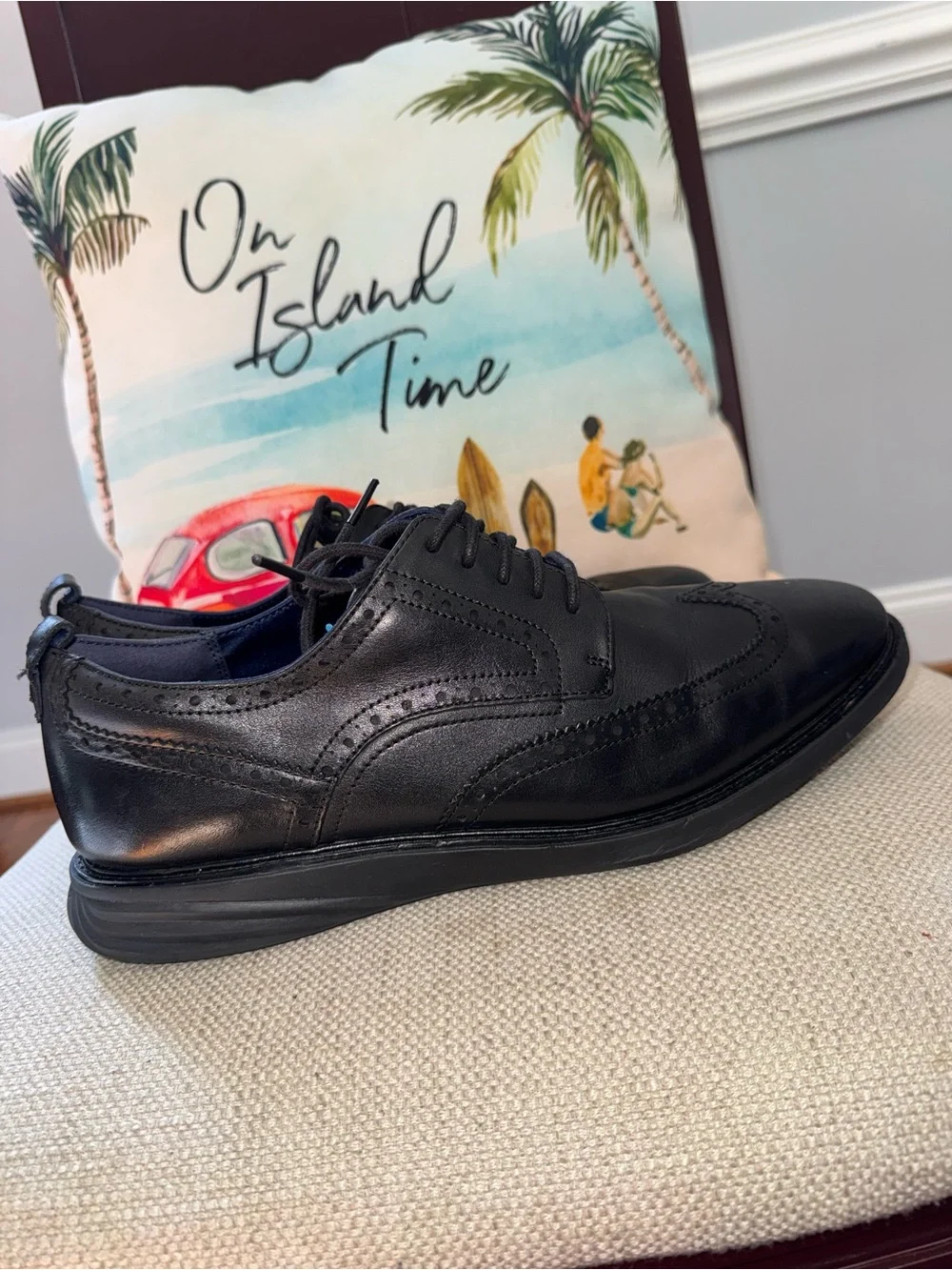 Cole Haan Men'S Original Grand Shortwing Oxford Shoes Triple Black Size 12